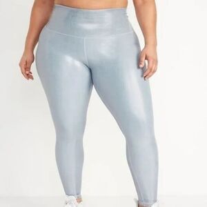 Old Navy Active Powersoft Extra High Rise Leggings Plus 2X Melted Ice Silver New